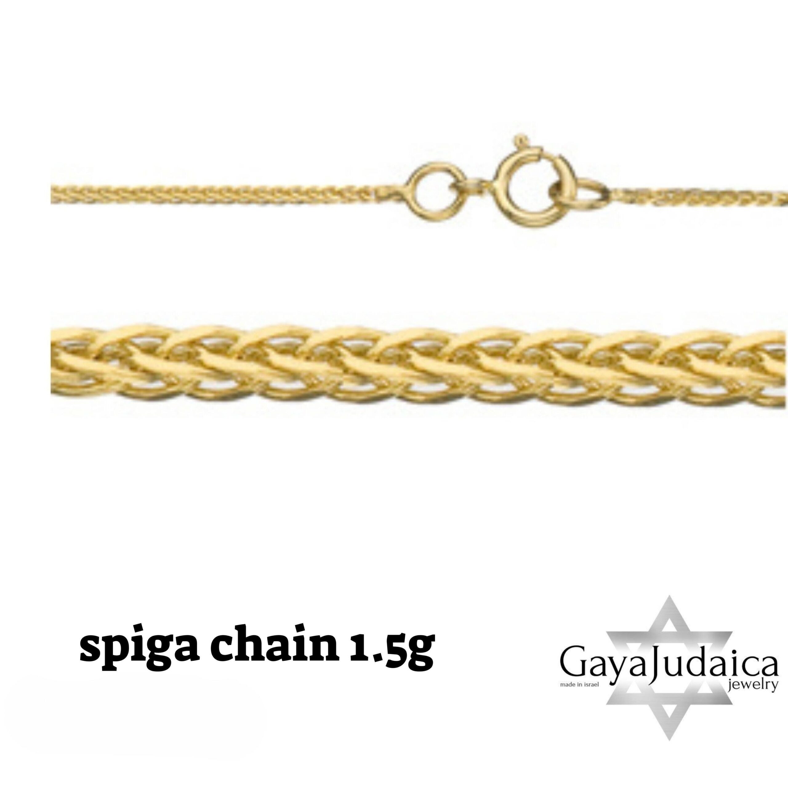 14K Gold Chain Necklace, Spiga, Box Chain 14K Gold Chain Necklace, Spiga, Box Chain