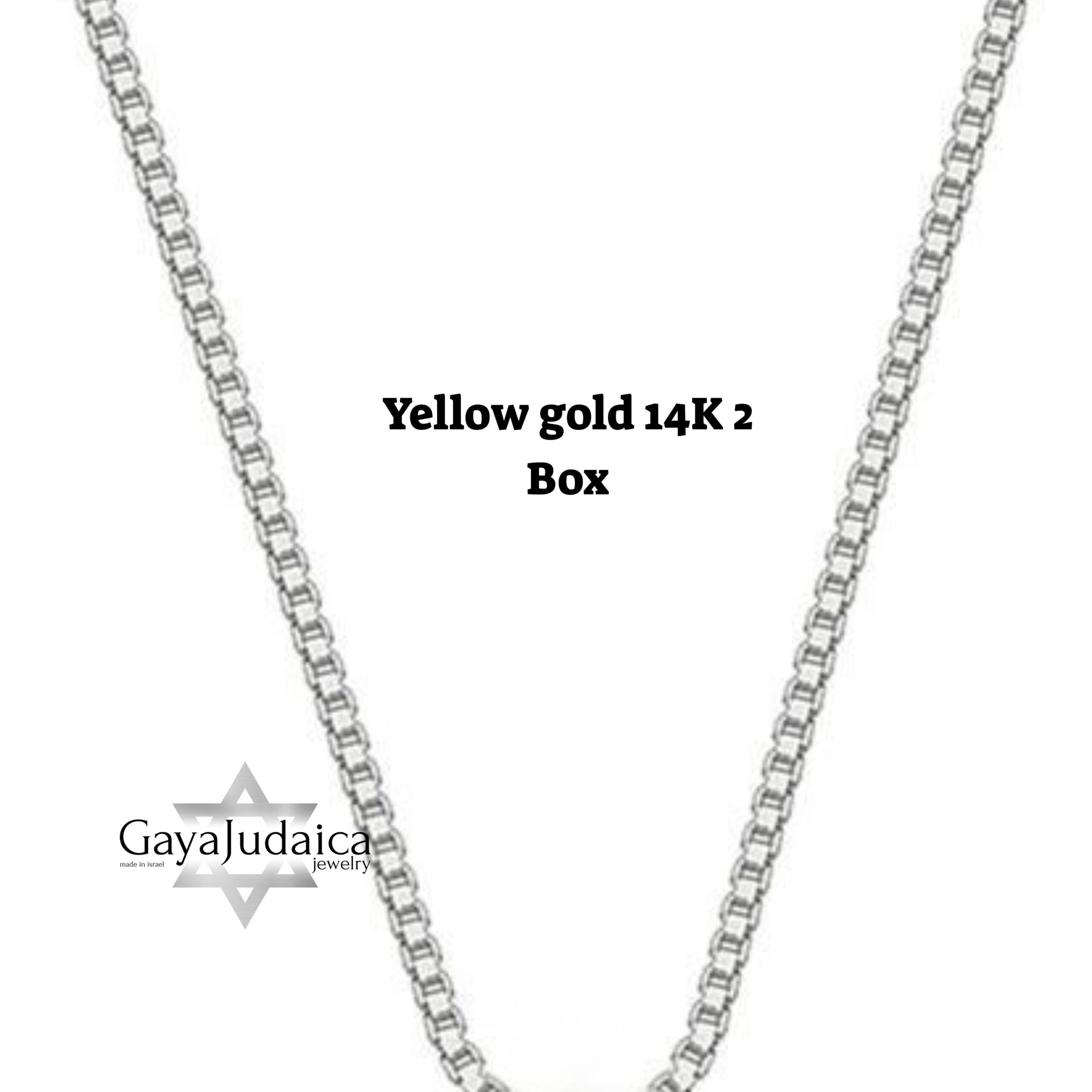 14K Gold Chain Necklace, Spiga, Box Chain 14K Gold Chain Necklace, Spiga, Box Chain