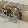 Bible Verse Necklace Sterling Silver, Custom Hebrew Cutout Disc 27mm, Gold or Rose Plated - handmade in Israel