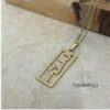 Custom vertical Hebrew name pendant, handmade in Israel