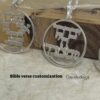 Bible Verse Necklace Sterling Silver, Custom Hebrew Cutout Disc 27mm, Gold or Rose Plated - handmade in Israel