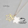 Large Chai Star of David Necklace, Sterling Silver Jewish Pendant - handmade in Israel