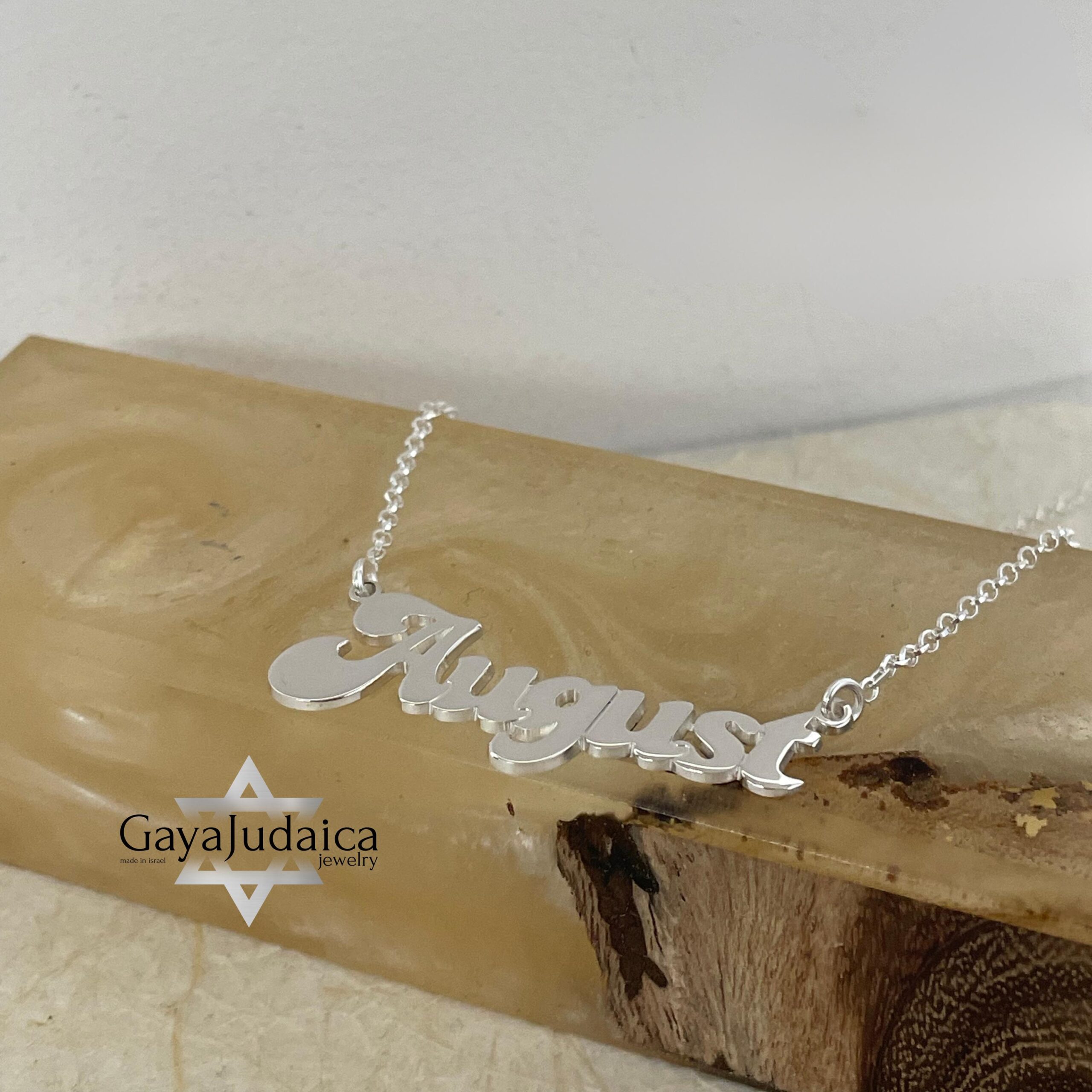 Sterling Silver Nameplate Necklace, Custom Script, Rose or Yellow Gold Plated Sterling Silver Nameplate Necklace, Custom Script, Rose or Yellow Gold Plated