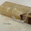 Sterling Silver Nameplate Necklace, Custom Script, Rose or Yellow Gold Plated, 27 mm - handmade in Israel