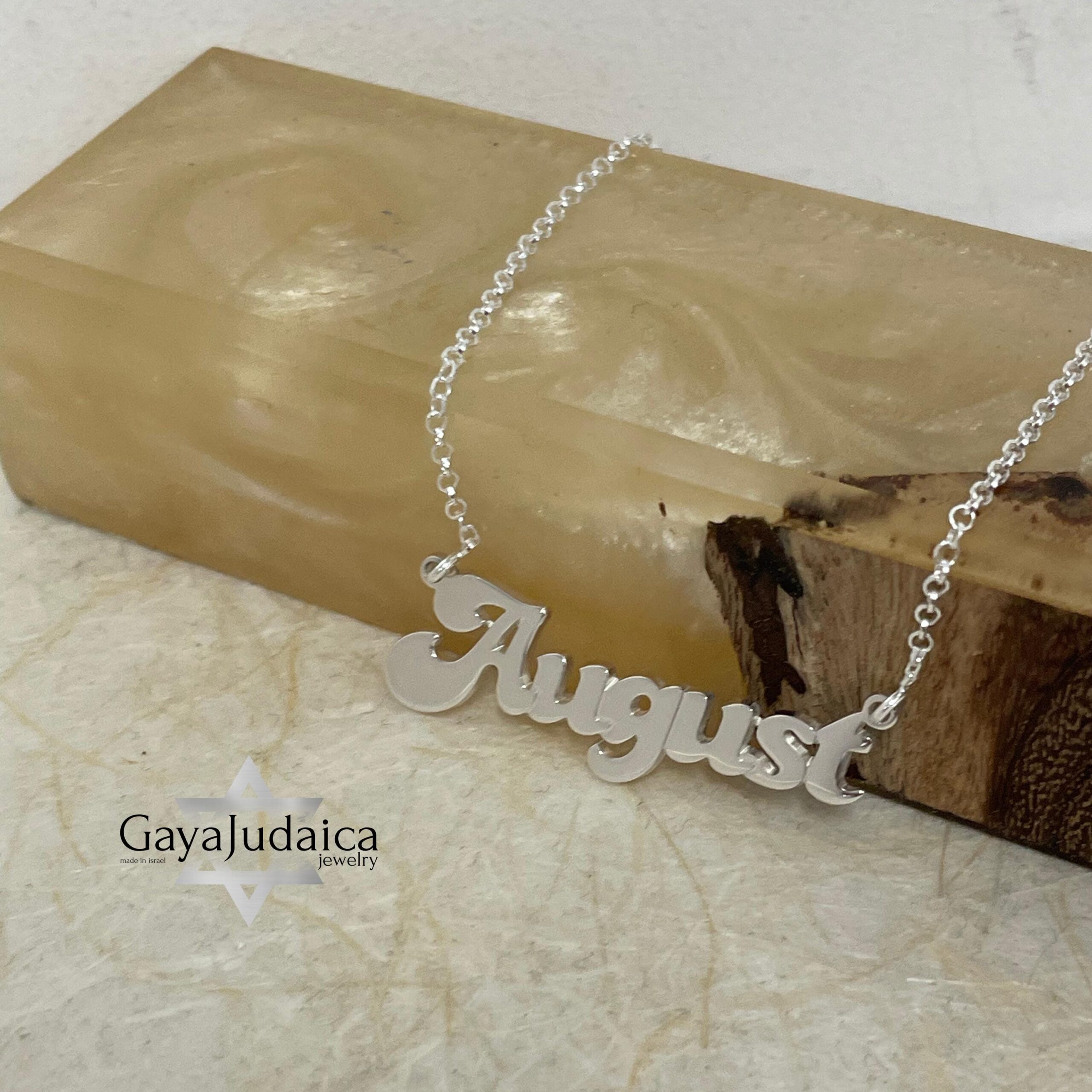 Sterling Silver Nameplate Necklace, Custom Script, Rose or Yellow Gold Plated Sterling Silver Nameplate Necklace, Custom Script, Rose or Yellow Gold Plated