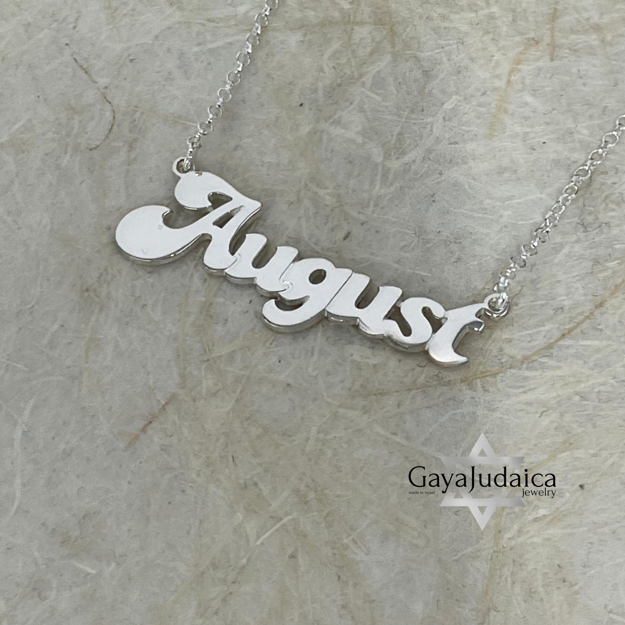 Sterling Silver Nameplate Necklace, Custom Script, Rose or Yellow Gold Plated Sterling Silver Nameplate Necklace, Custom Script, Rose or Yellow Gold Plated