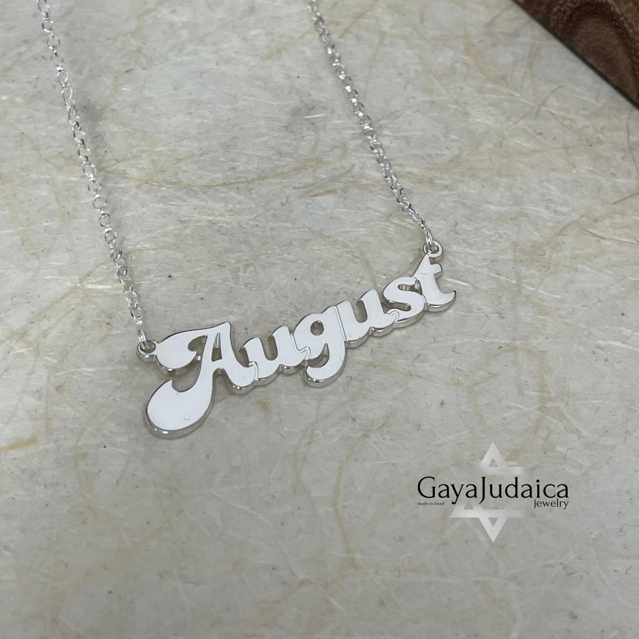 Sterling Silver Nameplate Necklace, Custom Script, Rose or Yellow Gold Plated Sterling Silver Nameplate Necklace, Custom Script, Rose or Yellow Gold Plated