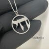 Sterling Silver Chai Necklace, Round Hebrew Life Pendant - handmade in Israel