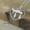 Chai Heart Necklace Sterling Silver, Cutout Hebrew Life Symbol, 21mm Judaica Pendant - handmade in Israel