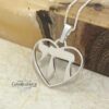 Chai Heart Necklace Sterling Silver, Cutout Hebrew Life Symbol, 21mm Judaica Pendant - handmade in Israel