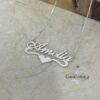 Sterling Silver Name Necklace with Heart, 925 Silver, Gold Plated (40mm) - handmade in Israel