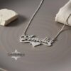 Sterling Silver Name Necklace with Heart, 925 Silver, Gold Plated (40mm) - handmade in Israel