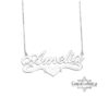 Sterling Silver Name Necklace with Heart, 925 Silver, Gold Plated (40mm) - handmade in Israel