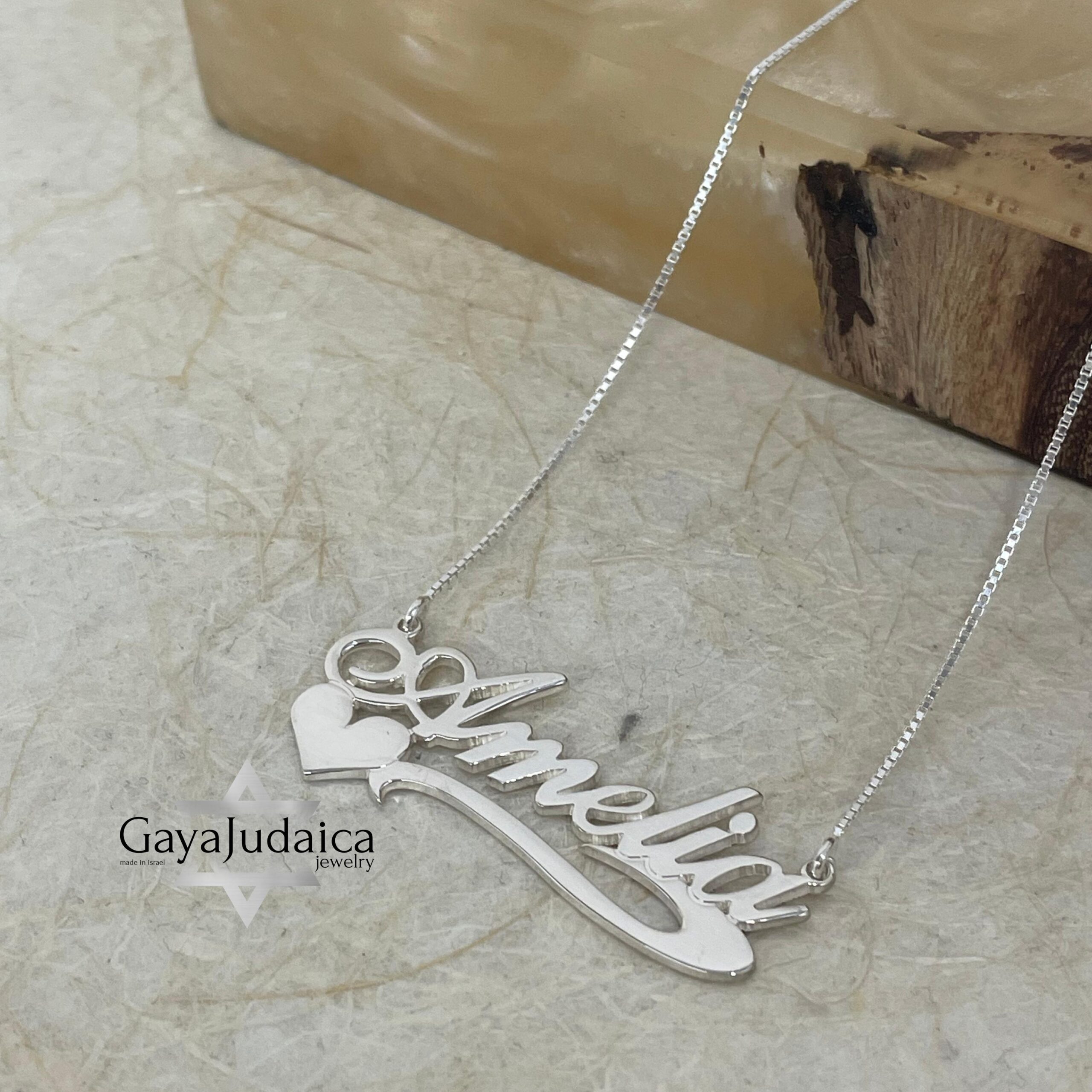 Custom Name Heart Pendant, 925 Sterling Silver, Gold or Rose Gold Plated (40mm) Custom Name Heart Pendant, 925 Sterling Silver, Gold or Rose Gold Plated (40mm)