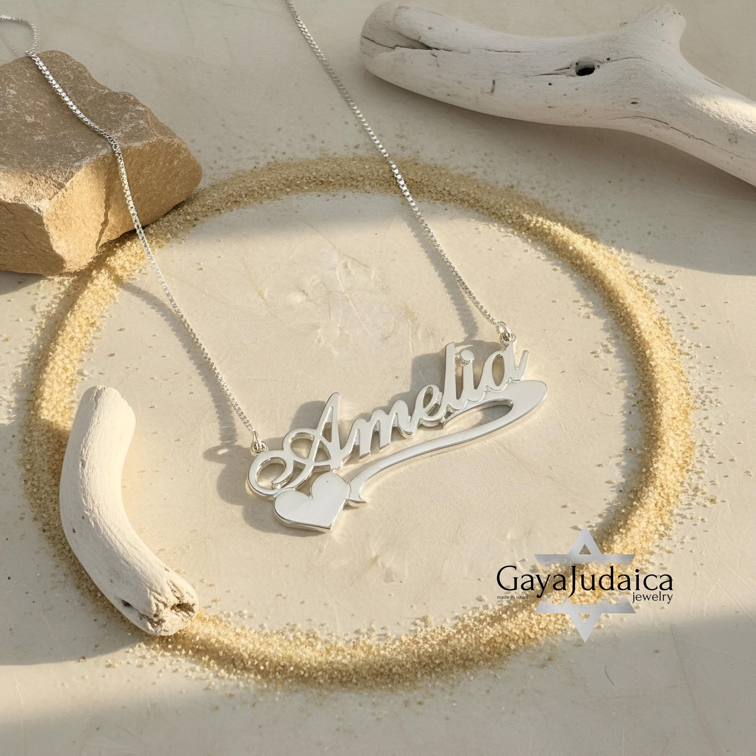 Custom Name Heart Pendant, 925 Sterling Silver, Gold or Rose Gold Plated (40mm) Custom Name Heart Pendant, 925 Sterling Silver, Gold or Rose Gold Plated (40mm)