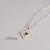 Nano Bible Sterling Silver Necklace - Zircon Paperclip Chain, Israeli Gift - handmade in Israel