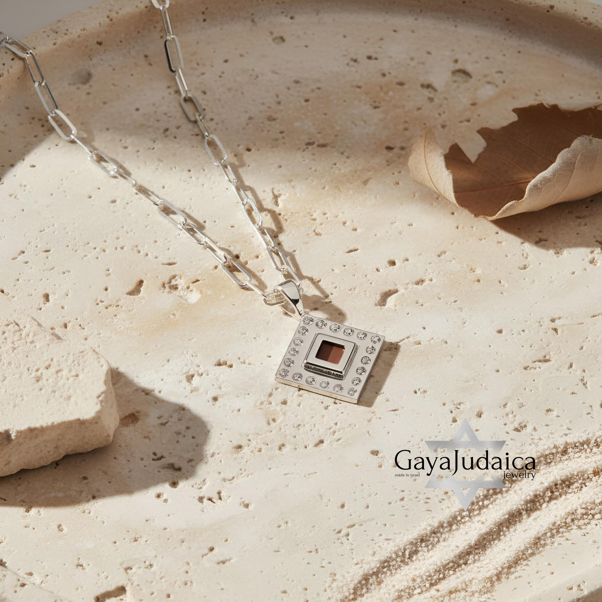 Nano Bible Sterling Silver Necklace, Zircon Paperclip Chain, Israeli Gift Nano Bible Sterling Silver Necklace, Zircon Paperclip Chain, Israeli Gift