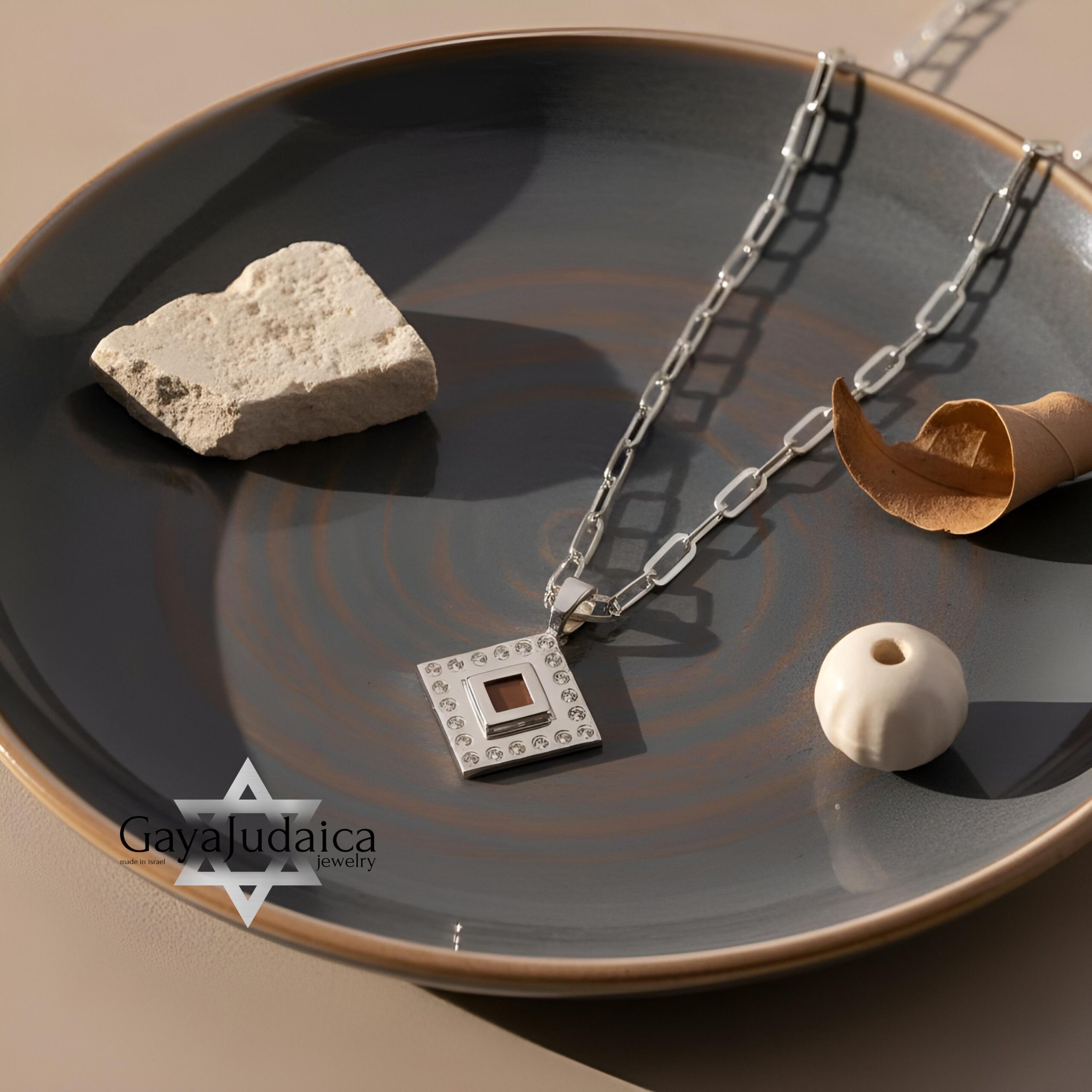 Nano Bible Sterling Silver Necklace, Zircon Paperclip Chain, Israeli Gift Nano Bible Sterling Silver Necklace, Zircon Paperclip Chain, Israeli Gift