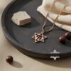 Chai Necklace Sterling Silver, Star of David Pendant 25mm, Gold or Rose Plated - handmade in Israel