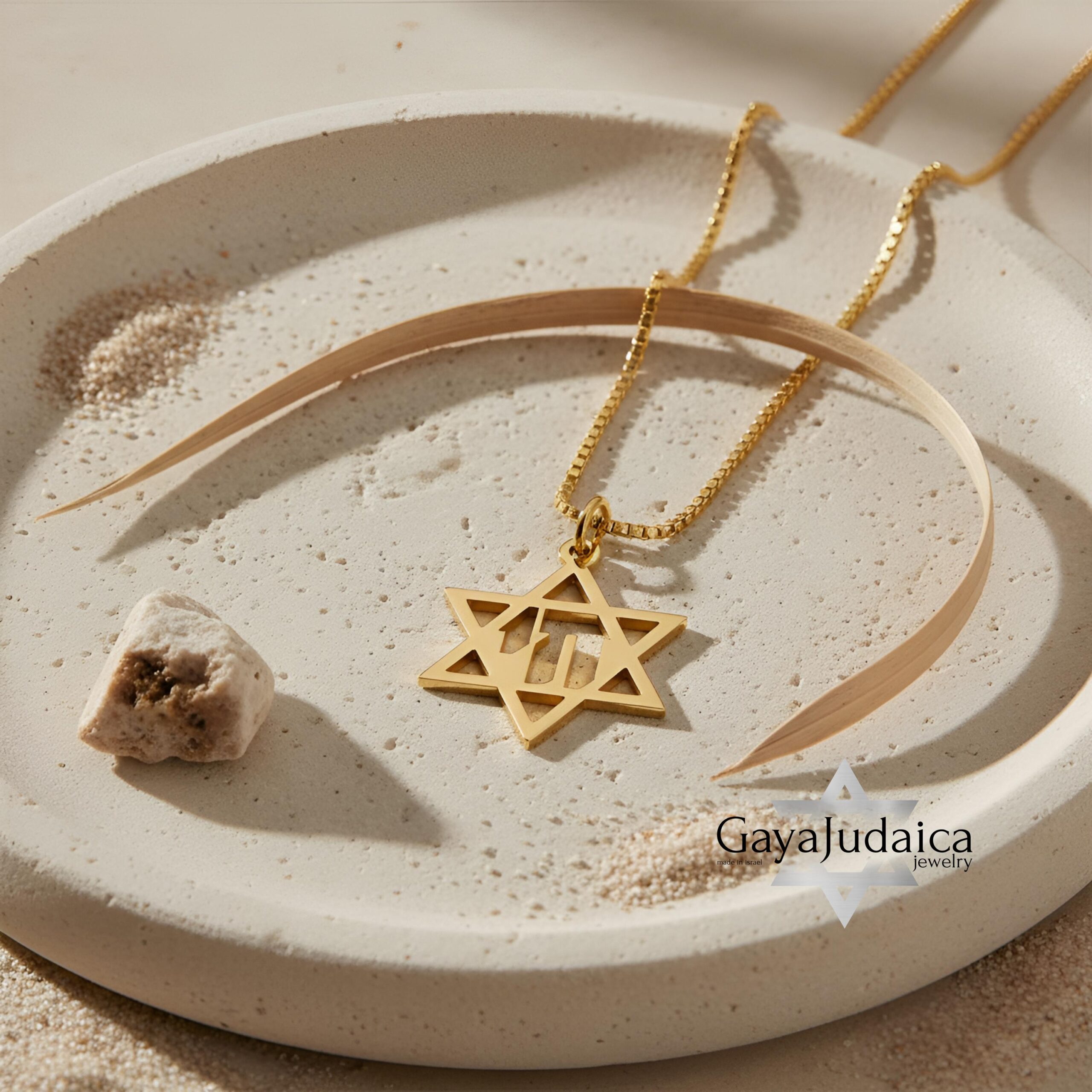 Chai Necklace Sterling Silver, Star of David Pendant 25mm, Gold or Rose Plated Chai Necklace Sterling Silver, Star of David Pendant 25mm, Gold or Rose Plated