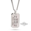 Dog Tag Necklace for Men, Engraved Stainless Steel Pendant, Curb Chain, Custom Text - handmade in Israel