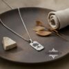Dog Tag Necklace for Men, Engraved Stainless Steel Pendant, Curb Chain, Custom Text - handmade in Israel