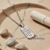 Dog Tag Necklace for Men, Engraved Stainless Steel Pendant, Curb Chain, Custom Text - handmade in Israel