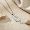 Dog Tag Necklace for Men, Engraved Stainless Steel Pendant, Curb Chain, Custom Text - handmade in Israel