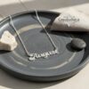 Sterling Silver Nameplate Necklace, Custom Script, Rose or Yellow Gold Plated, 27 mm - handmade in Israel