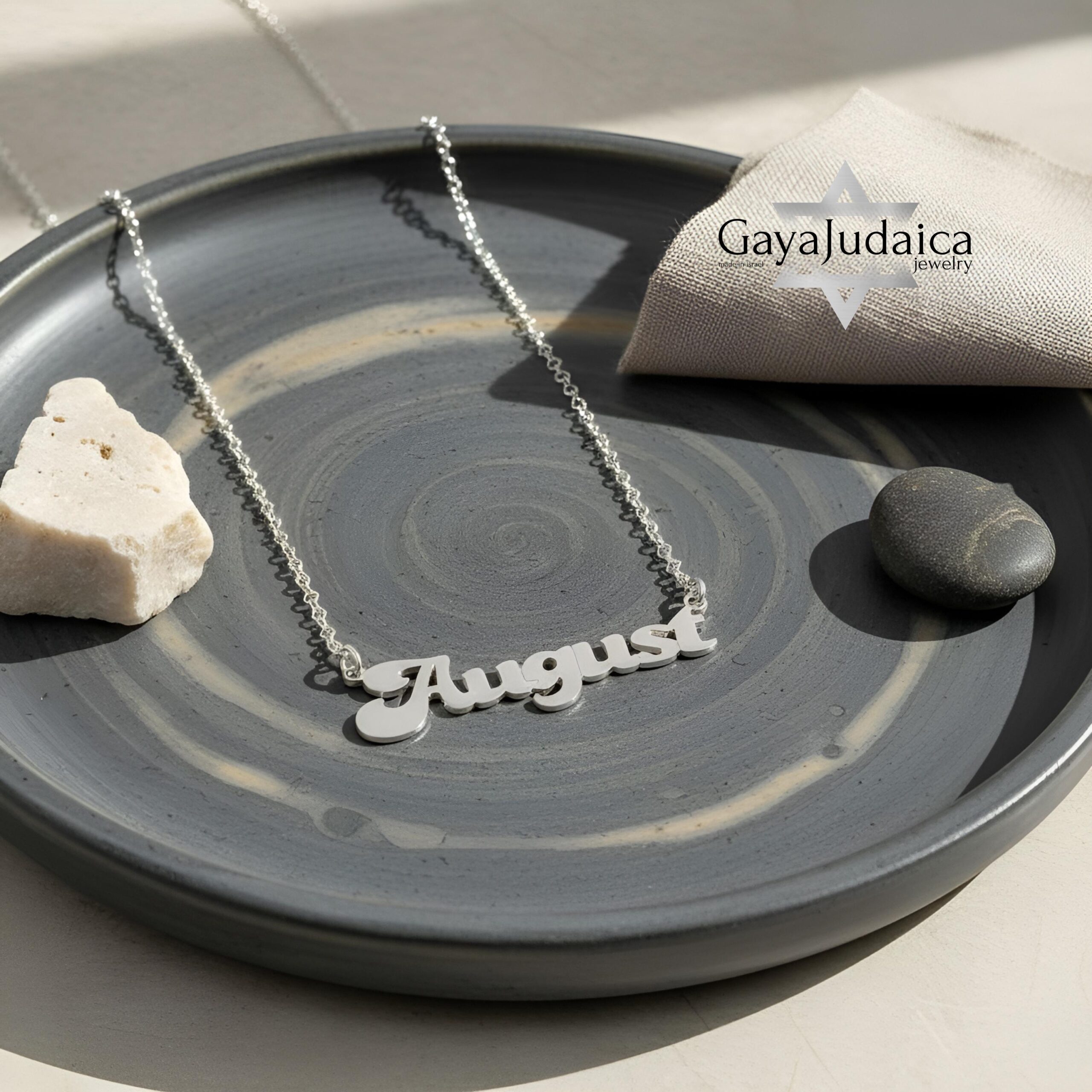 Sterling Silver Nameplate Necklace, Custom Script, Rose or Yellow Gold Plated Sterling Silver Nameplate Necklace, Custom Script, Rose or Yellow Gold Plated