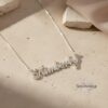 Personalized Name Necklace, 925 Sterling Silver, Two Thicknesses, Gold or Rose Plated - handmade in Israel