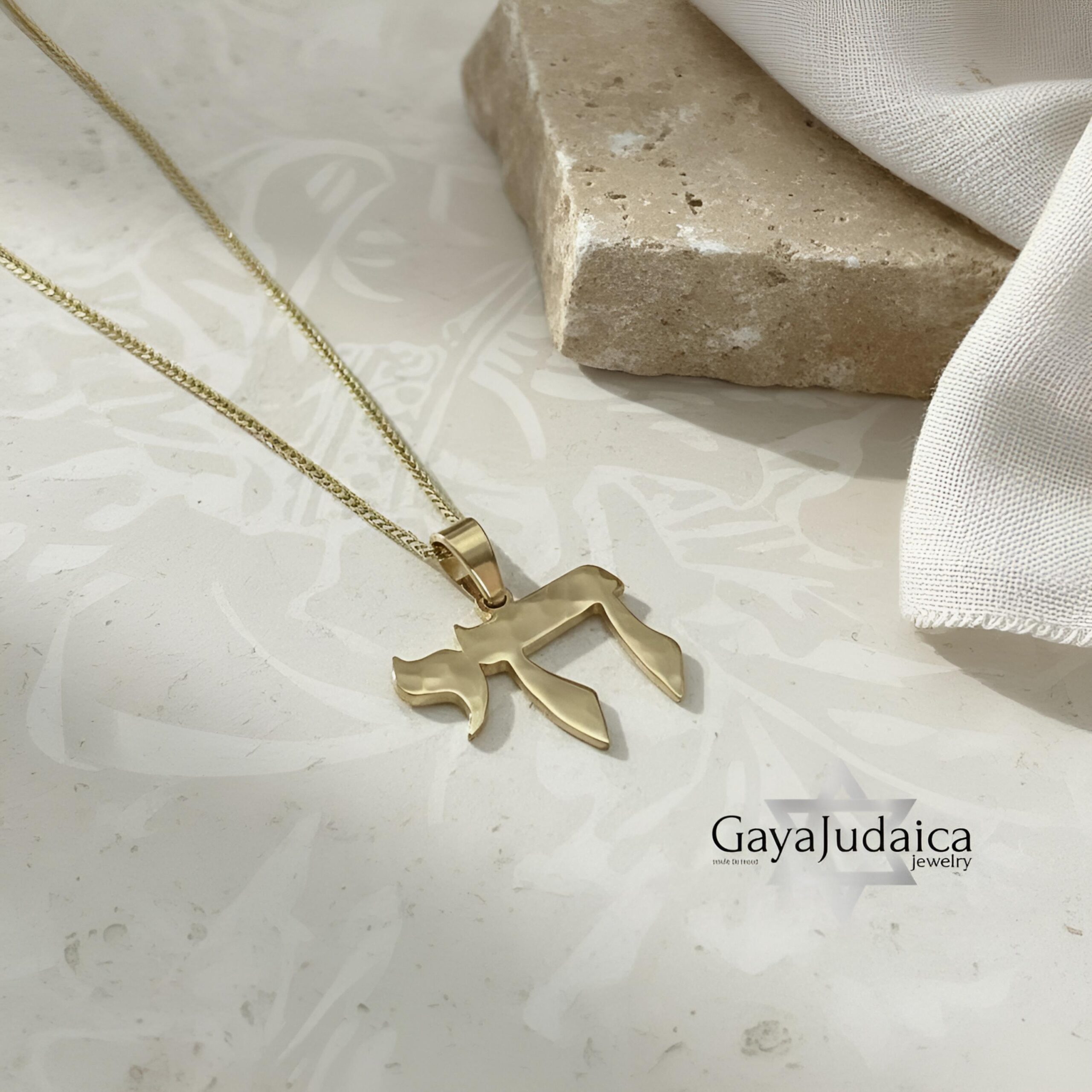 14K Gold Hammered Chai Necklace, Solid Gold Bar Mitzvah Gift 14K Gold Hammered Chai Necklace, Solid Gold Bar Mitzvah Gift