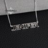 Custom Sterling Silver Name Pendant, Rounded Even-Stroke Font, Gold Plated (40mm) - handmade in Israel