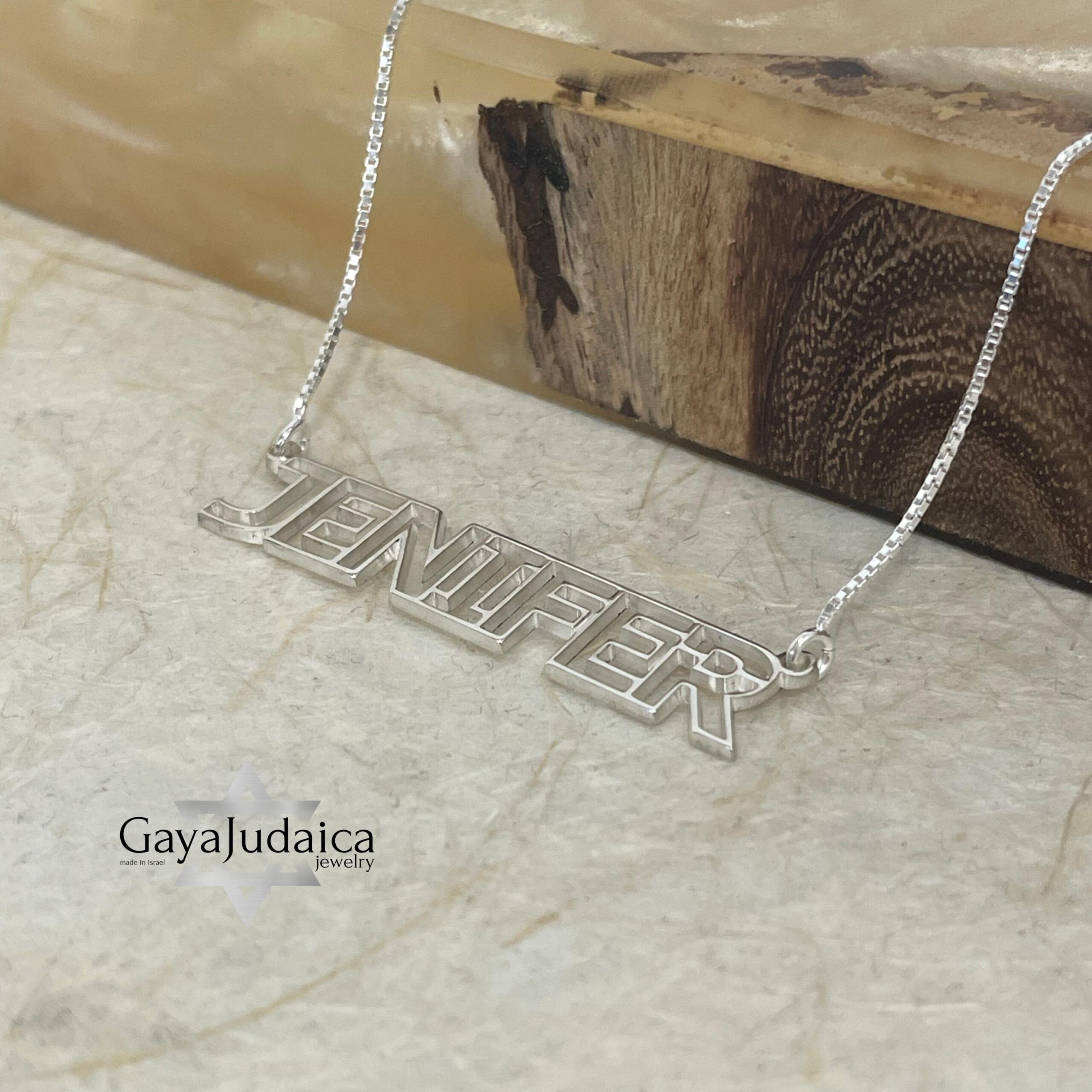 Custom Sterling Silver Name Pendant, Rounded Even-Stroke Font, Gold Plated (40mm) Custom Sterling Silver Name Pendant, Rounded Even-Stroke Font, Gold Plated (40mm)