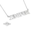 Custom Sterling Silver Name Pendant, Rounded Even-Stroke Font, Gold Plated (40mm) - handmade in Israel