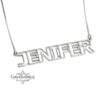 Custom Sterling Silver Name Pendant, Rounded Even-Stroke Font, Gold Plated (40mm) - handmade in Israel