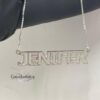 Custom Sterling Silver Name Pendant, Rounded Even-Stroke Font, Gold Plated (40mm) - handmade in Israel