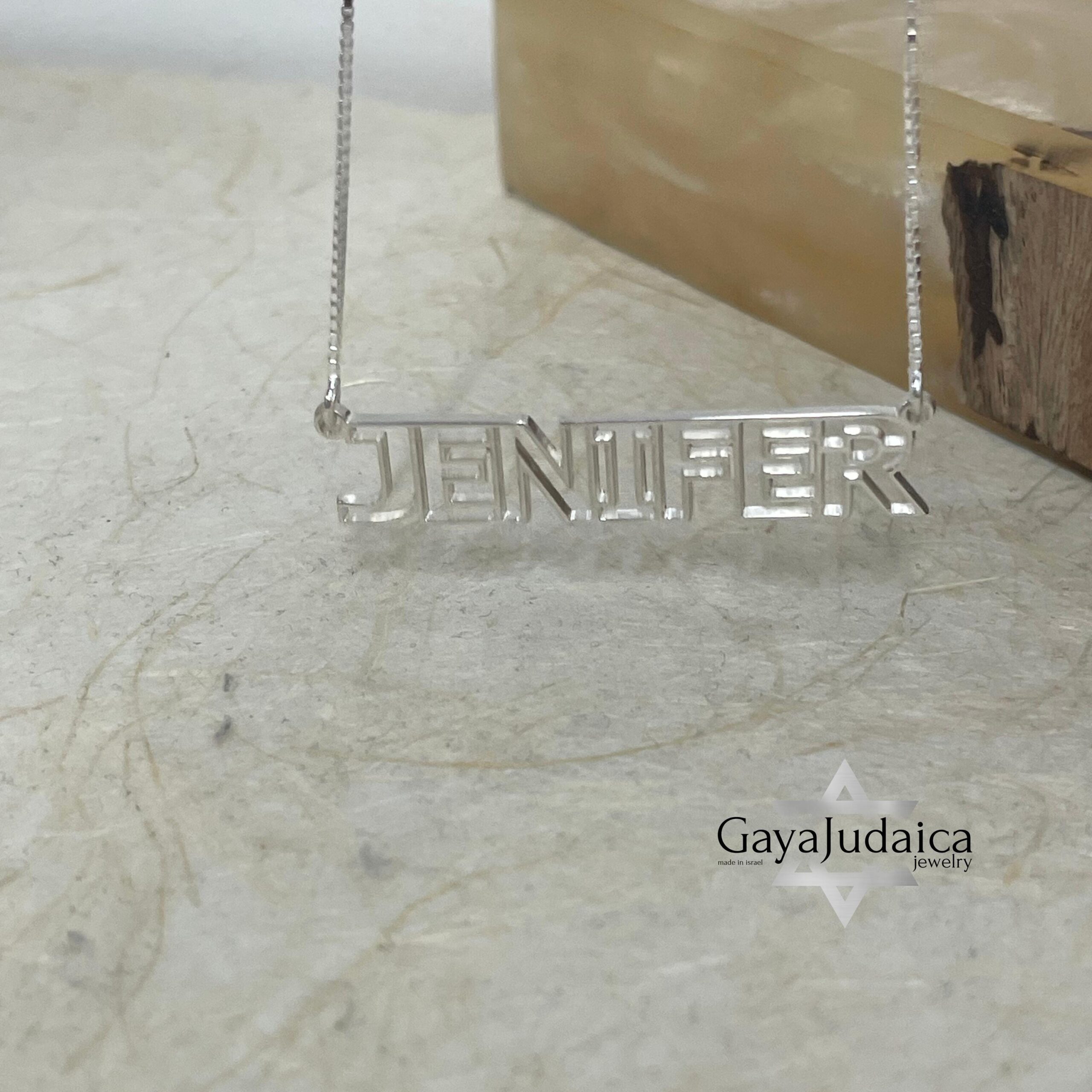 Custom Sterling Silver Name Pendant, Rounded Even-Stroke Font, Gold Plated (40mm) Custom Sterling Silver Name Pendant, Rounded Even-Stroke Font, Gold Plated (40mm)