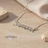 Custom Sterling Silver Name Pendant, Rounded Even-Stroke Font, Gold Plated (40mm) - handmade in Israel
