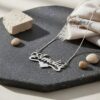 Sterling Silver Name Necklace with Heart, 925 Silver, Gold Plated (40mm) - handmade in Israel