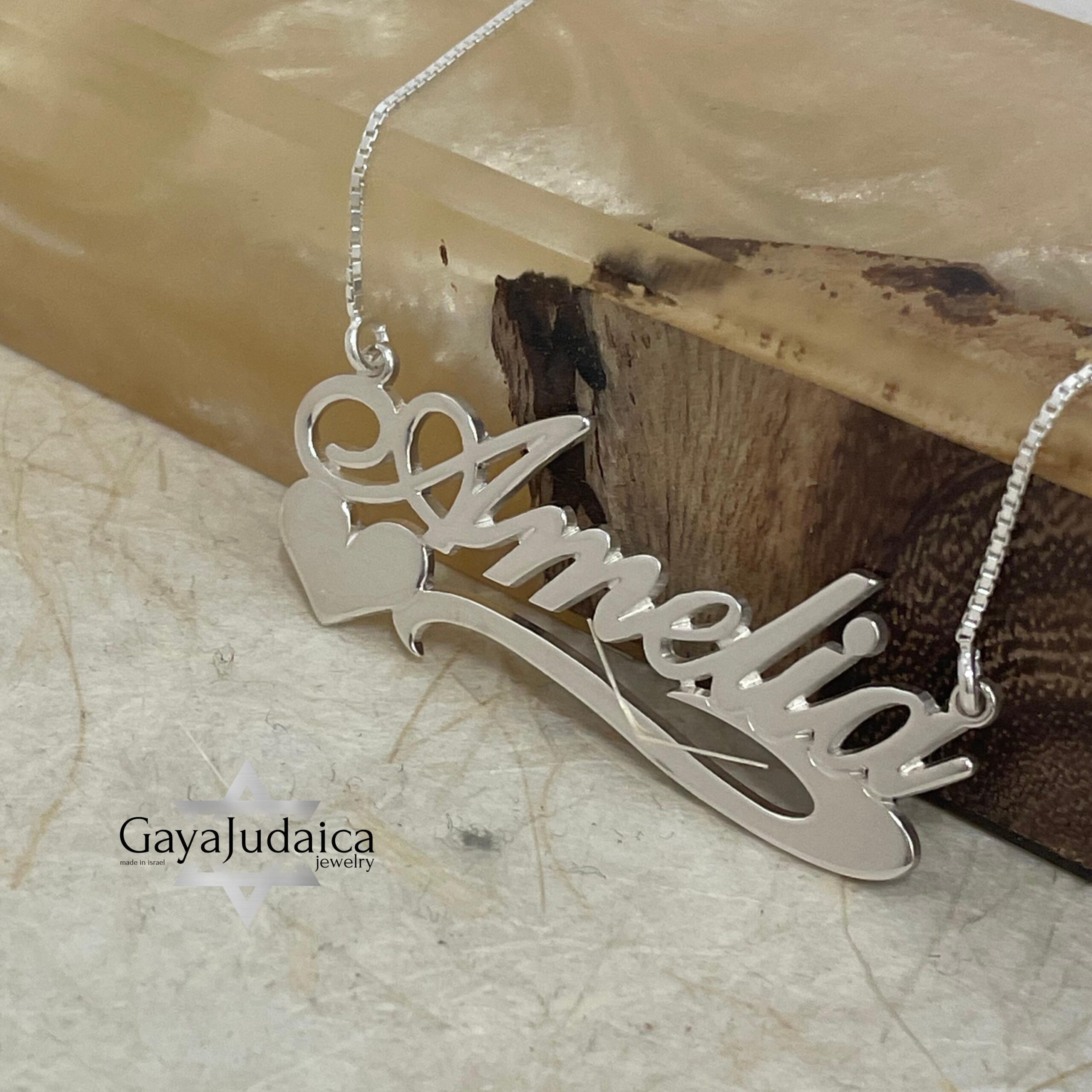 Custom Name Heart Pendant, 925 Sterling Silver, Gold or Rose Gold Plated (40mm) Custom Name Heart Pendant, 925 Sterling Silver, Gold or Rose Gold Plated (40mm)