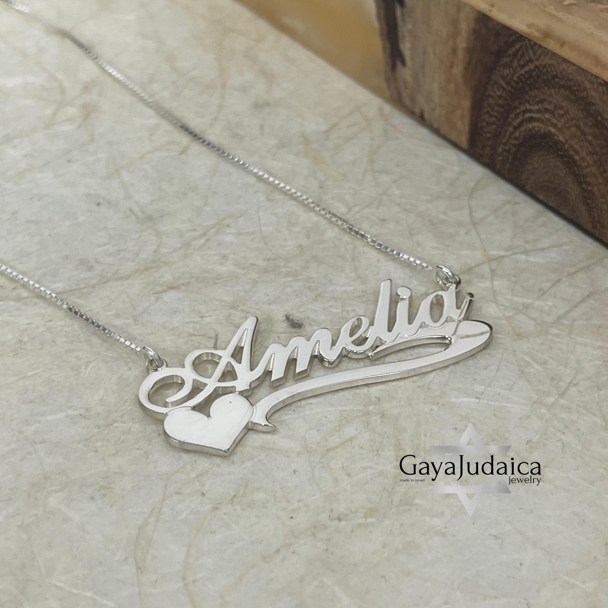 Custom Name Heart Pendant, 925 Sterling Silver, Gold or Rose Gold Plated (40mm) Custom Name Heart Pendant, 925 Sterling Silver, Gold or Rose Gold Plated (40mm)
