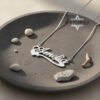 Custom Name Heart Pendant, 925 Sterling Silver, Gold or Rose Gold Plated (40mm) - handmade in Israel