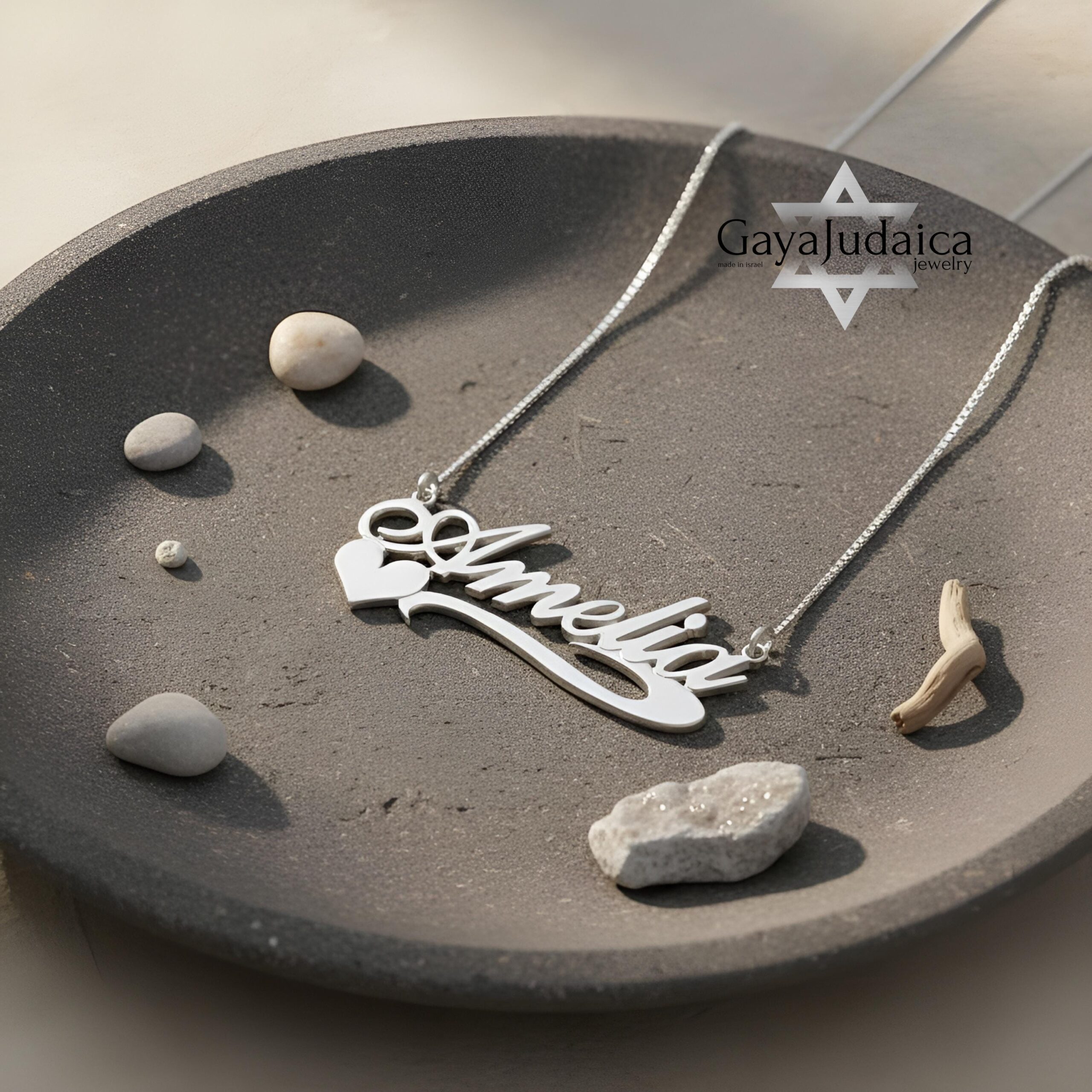 Custom Name Heart Pendant, 925 Sterling Silver, Gold or Rose Gold Plated (40mm) Custom Name Heart Pendant, 925 Sterling Silver, Gold or Rose Gold Plated (40mm)