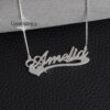 Custom Name Heart Pendant, 925 Sterling Silver, Gold or Rose Gold Plated (40mm) - handmade in Israel