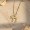 Solid 14K gold Chai pendant, handmade in Israel