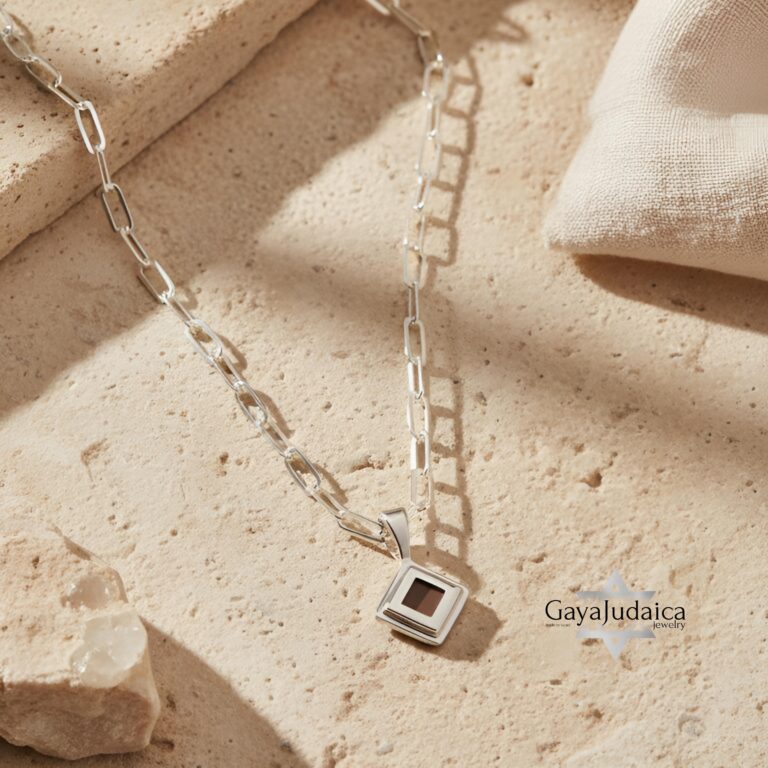 Nano Bible Necklace, Tanakh Pendant on Paperclip Chain, Sterling Silver or Gold Plated