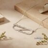 Sterling Silver Infinity Necklace, Two Names, 40mm Pendant (Gold Plated) - handmade in Israel
