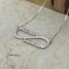 Sterling Silver Infinity Necklace, Two Names, 40mm Pendant (Gold Plated) - handmade in Israel