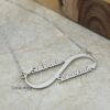 Sterling Silver Infinity Necklace, Two Names, 40mm Pendant (Gold Plated) - handmade in Israel